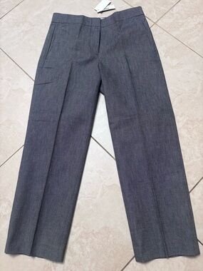 J. Crew Navy and White Pinstripe Dress Pants